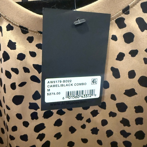 NWT ATM Anthony Thomas Melillo Cheetah Silk Boxy Tee and Pull on Pants Set - Picture 7 of 7